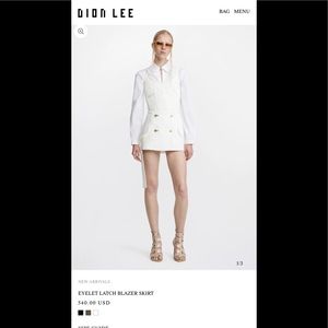Dion Lee EYELET LATCH BLAZER SKIRT